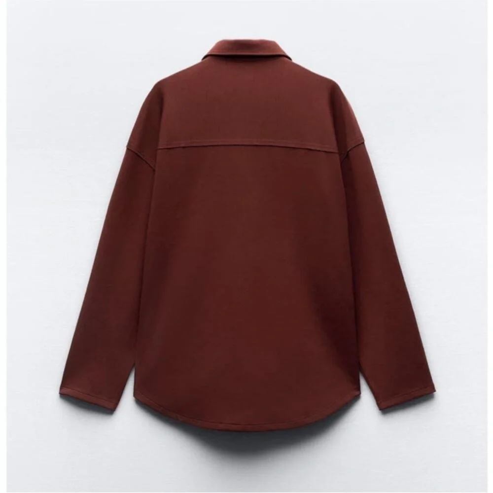 NWT ZARA oversized burnt brown button down skirt. - Picture 3 of 5